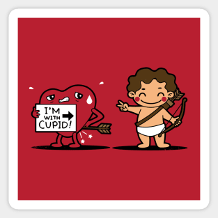 Funny Cute Kawaii Cupid Heart Valentine Relationship Cartoon Sticker